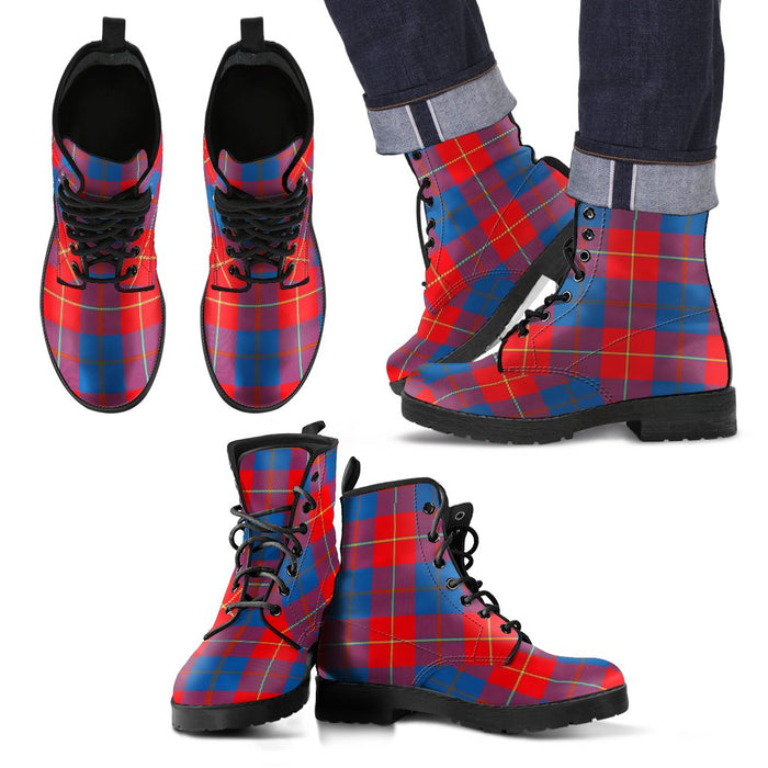 Galloway Red Tartan Leather Boots Footwear Shoes
