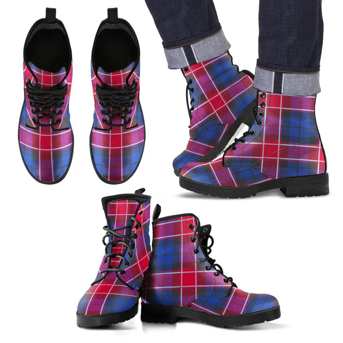Graham of Menteith Red Tartan Leather Boots Footwear Shoes