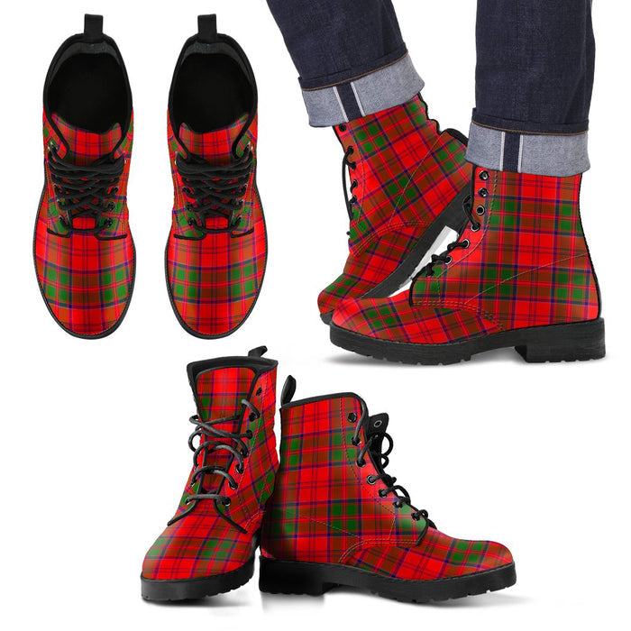 Grant Modern Tartan Leather Boots Footwear Shoes