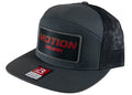 Gray/Black Flat Bill Snapback w/ Red Fade Retro Patch - Motion Raceworks