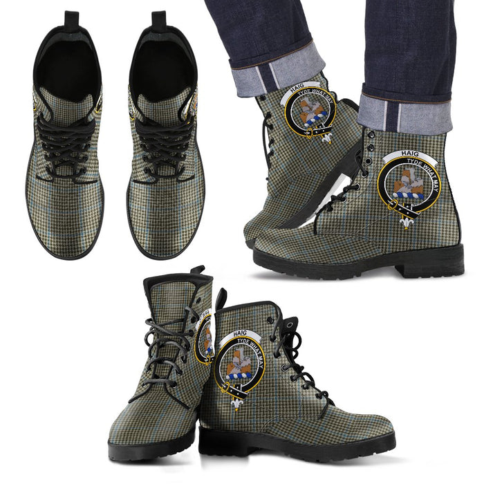 Haig Check Leather Boots Footwear Shoes