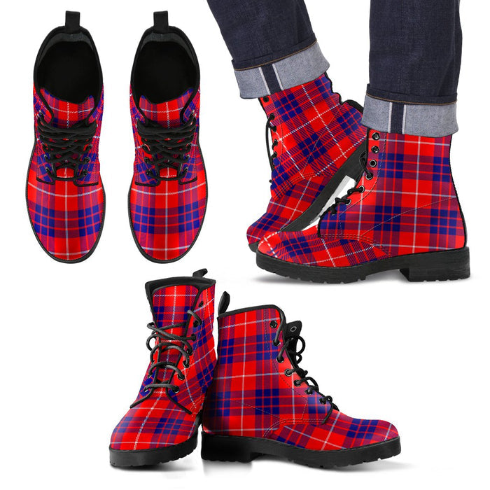 Hamilton Modern Tartan Leather Boots Footwear Shoes