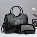 Handbag snake patterned mother and child bag shiny leather platinum bag