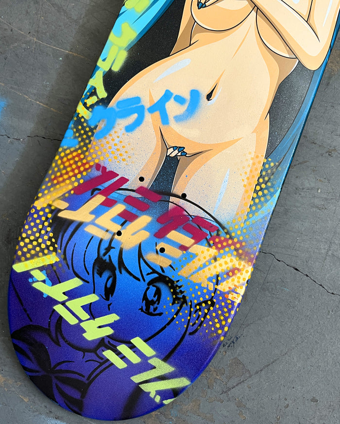 hatsune 8.25 X 32.25 BEAUTIFUL BLUE GRADIENT MIXED PROCESS SIGNED 1 of 1