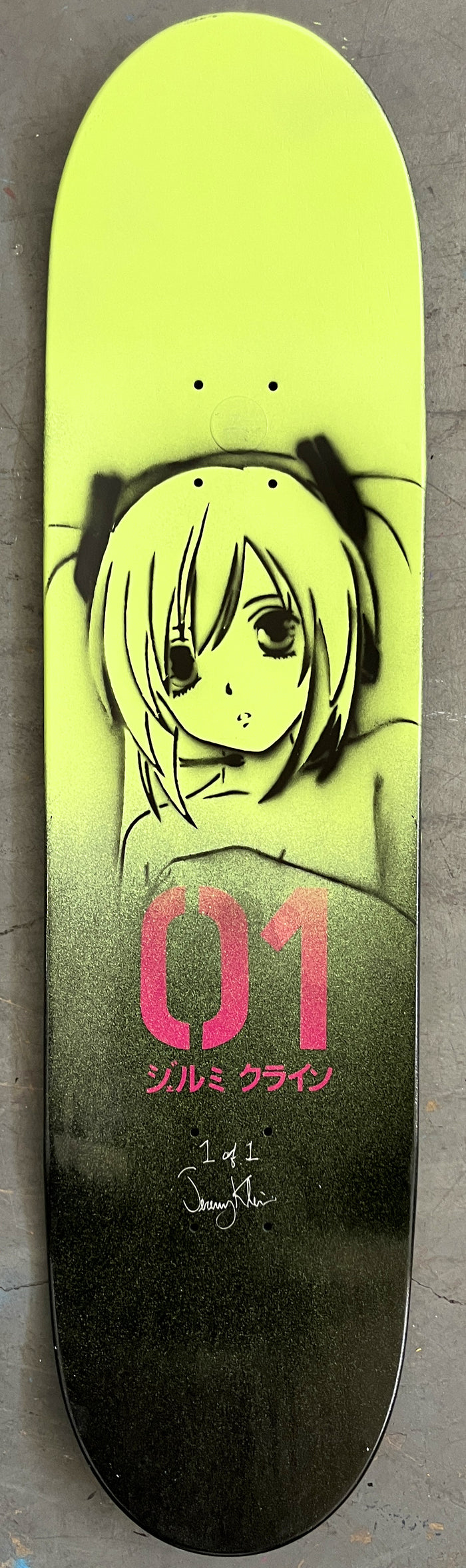 hatsune 8.25 X 32.25 BEAUTIFUL BLUE GRADIENT MIXED PROCESS SIGNED 1 of 1