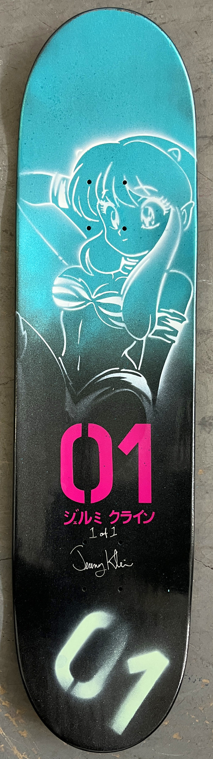 hatsune 8.25 X 32.25 PINK GLITTER MIXED PROCESS SIGNED 1 of 1