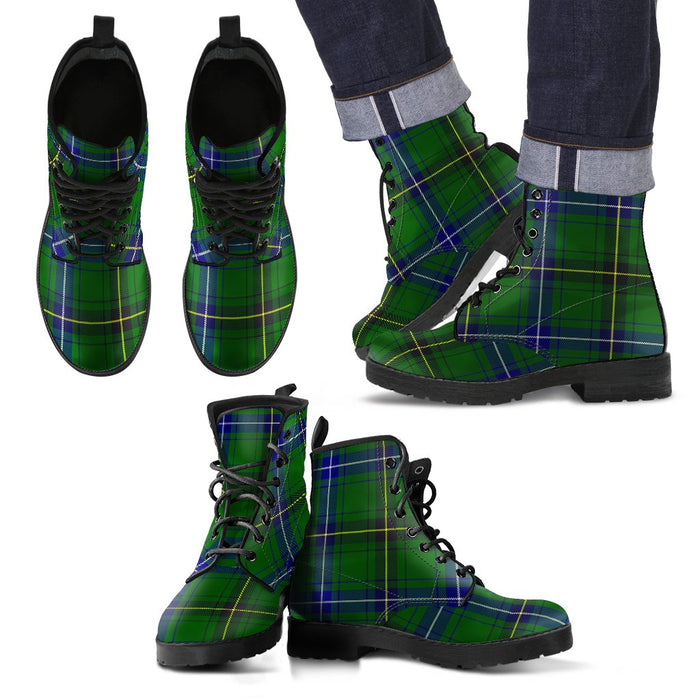 Henderson Modern Tartan Leather Boots Footwear Shoes