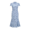 High neck short sleeved lace dress