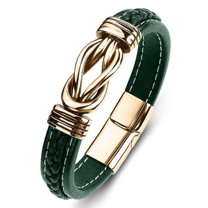 Jewelry Titanium Steel Punk Men's Leather Bracelet