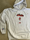 kaneda embroidered hooded sweatshirt 63,000 stitches - heather grey