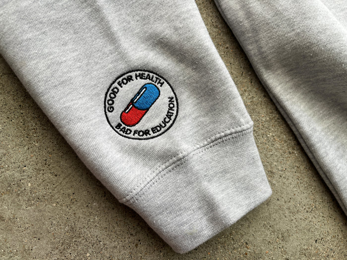 kaneda embroidered hooded sweatshirt 63,000 stitches - heather grey