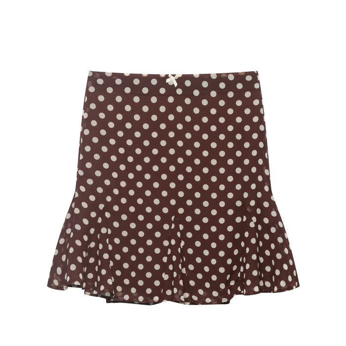 Lace bow fishtail polka dot skirt