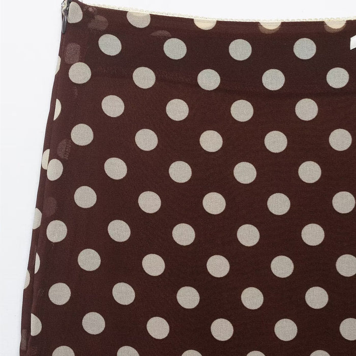 Lace bow fishtail polka dot skirt