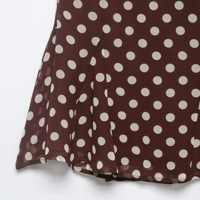 Lace bow fishtail polka dot skirt