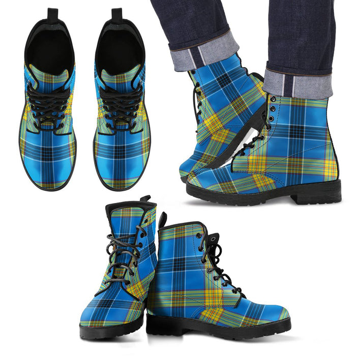 Laing Tartan Leather Boots Footwear Shoes