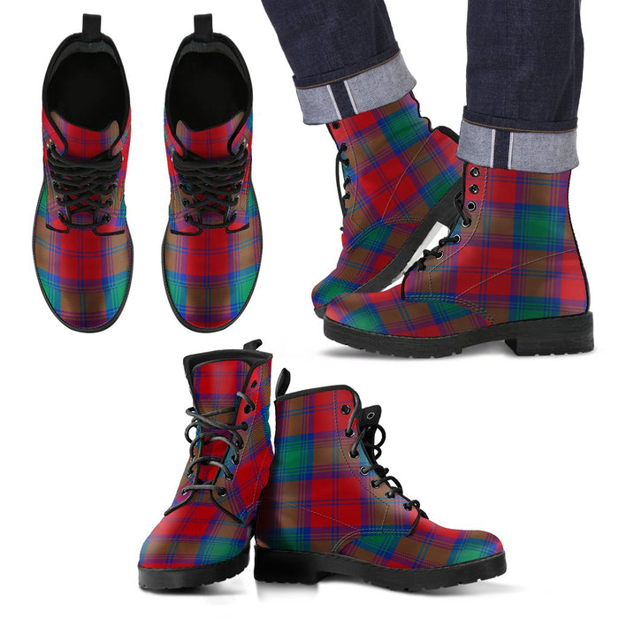 Lindsay Modern  Tartan Leather Boots Footwear Shoes