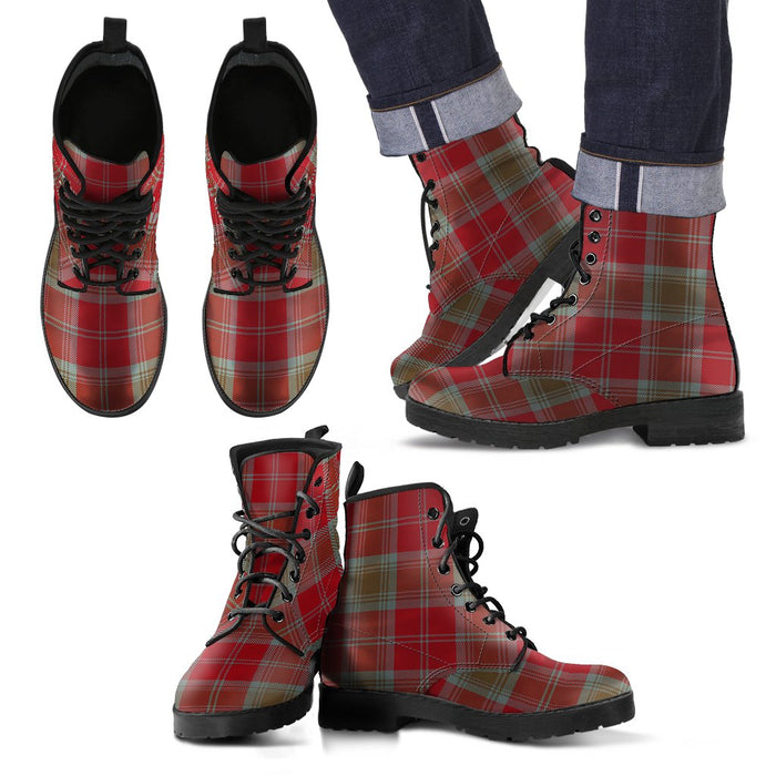 Lindsay Weathered Tartan Leather Boots Footwear Shoes
