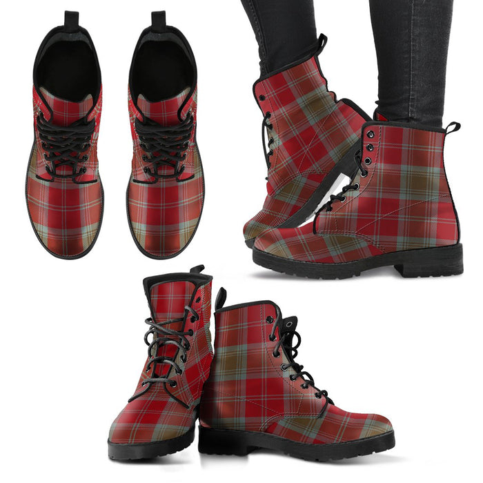Lindsay Weathered Tartan Leather Boots