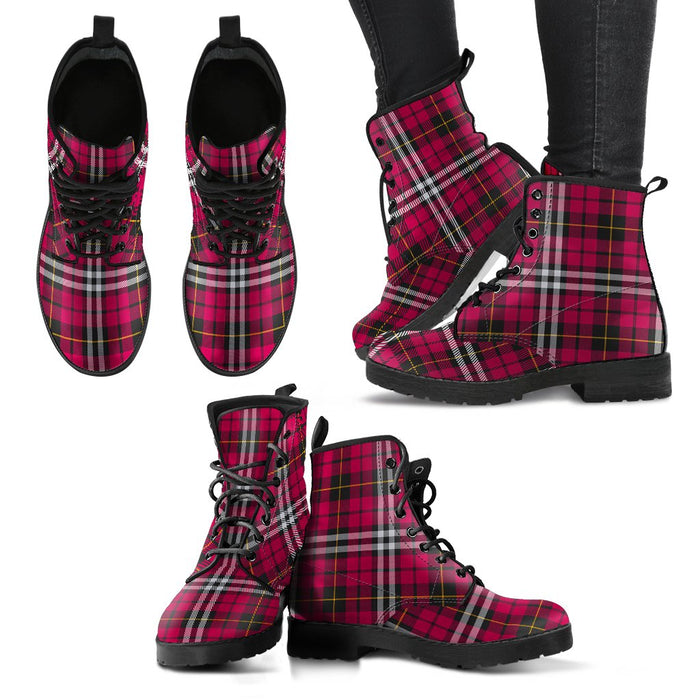 Little Tartan Leather Boots