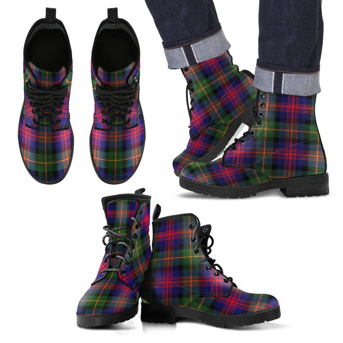 Logan Modern Tartan Leather Boots Footwear Shoes