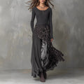 Long Sleeve Printed Maxi Dress