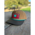 Lucky Gulf Red Trio Patch Performance Hat with Rope - Cider / Brown