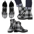 MacFarlane Black & White Ancient Tartan Leather Boots Footwear Shoes