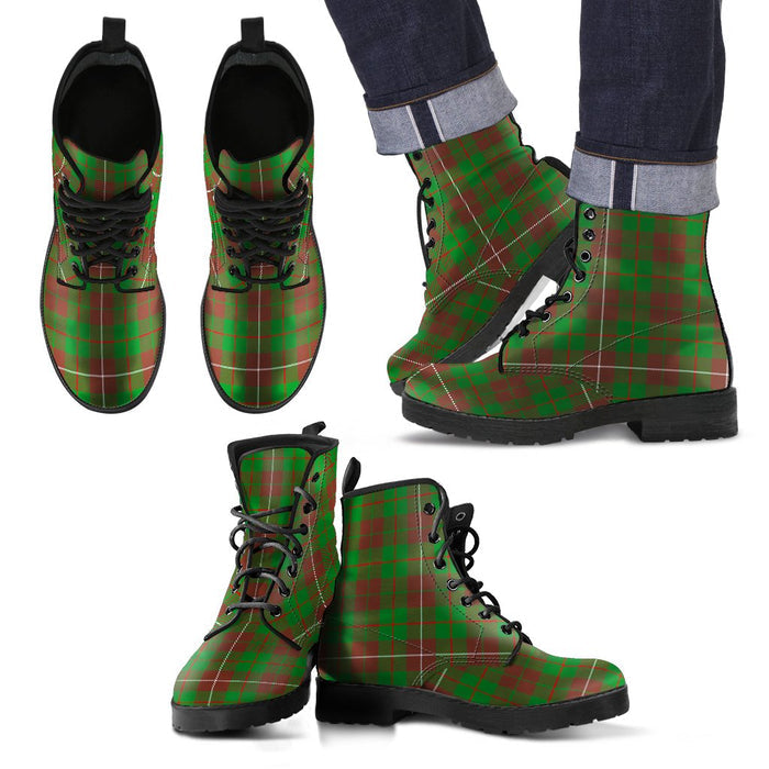 MacKinnon Hunting Modern Tartan Leather Boots Footwear Shoes