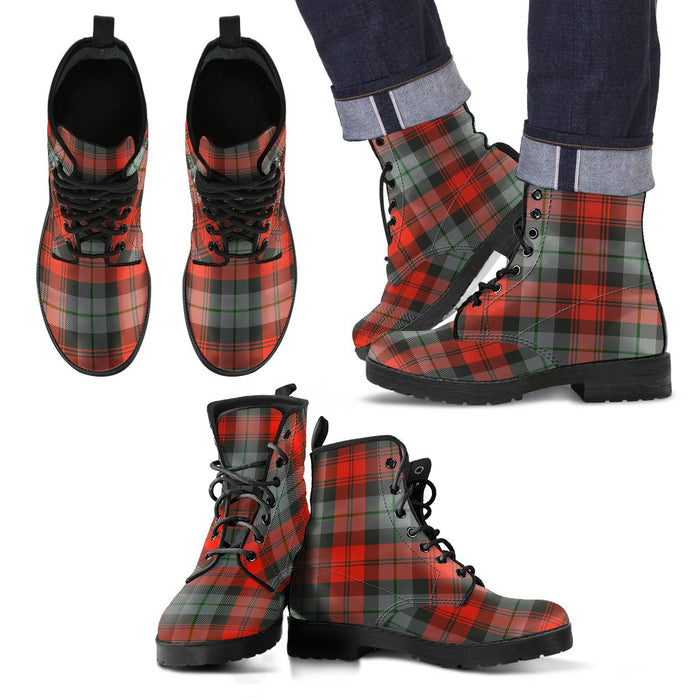 MacLachlan Weathered Tartan Leather Boots Footwear Shoes