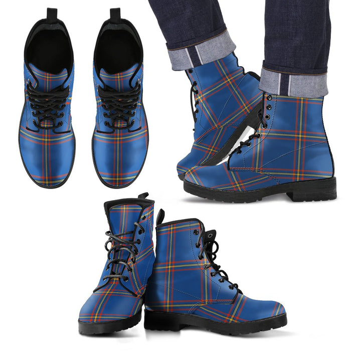 MacLaine of Loch Buie Hunting Ancient Tartan Leather Boots Footwear Shoes