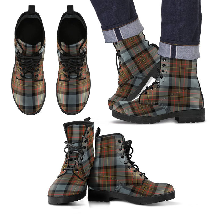 MacLaren Weathered Tartan Leather Boots Footwear Shoes