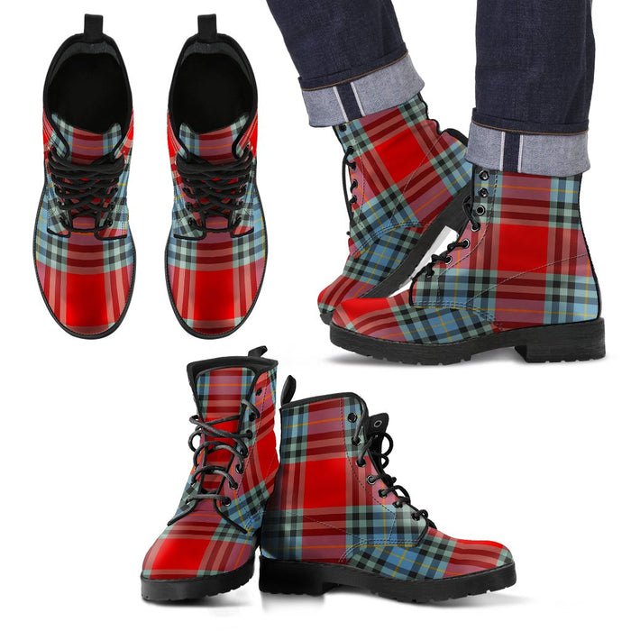 MacLeay Tartan Leather Boots Footwear Shoes