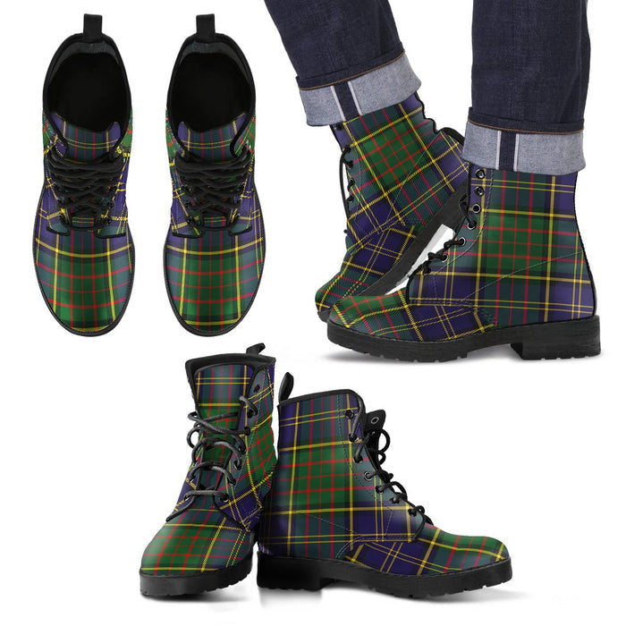MacMillan Hunting Modern Tartan Leather Boots Footwear Shoes