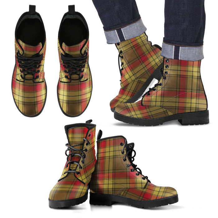 MacMillan Old Weathered Tartan Leather Boots Footwear Shoes
