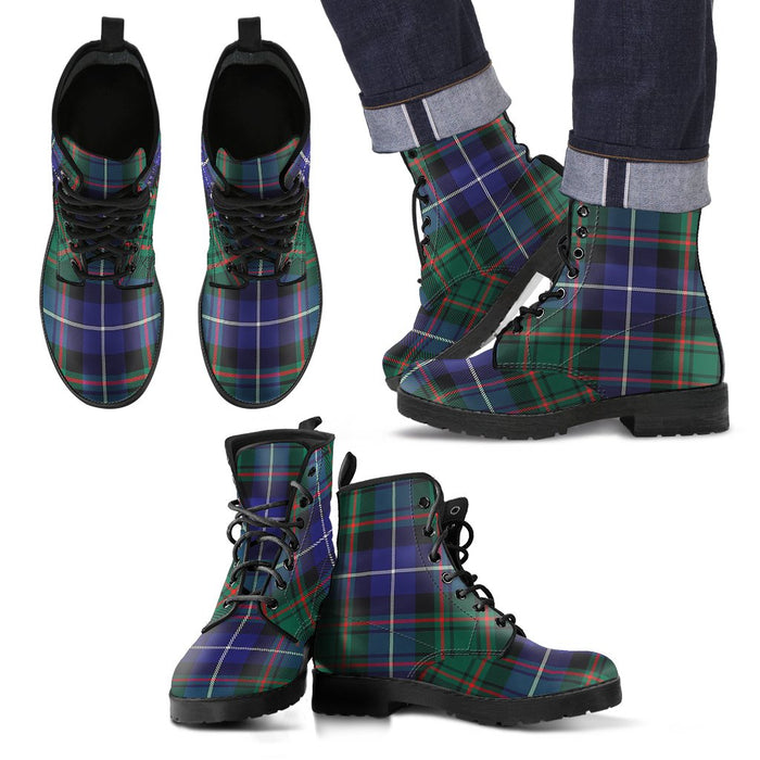 MacRae Hunting Modern Tartan Leather Boots Footwear Shoes