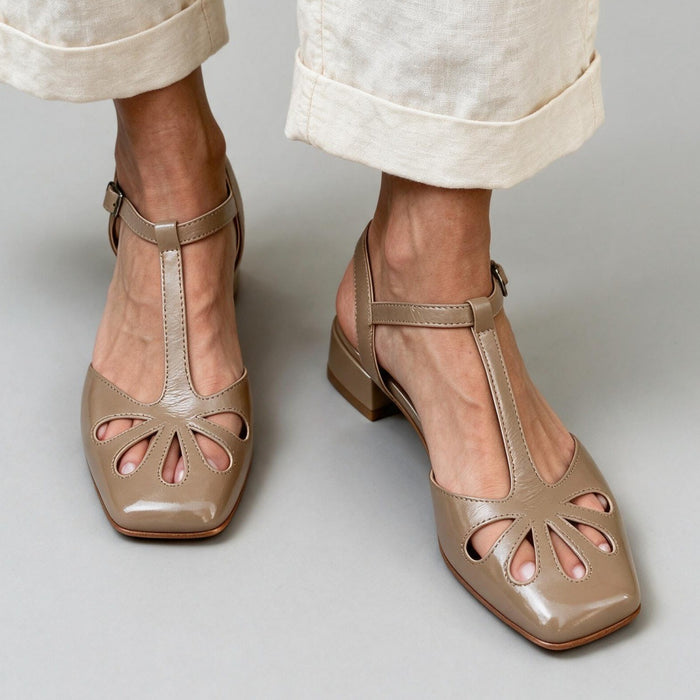 Made to order ships in 3–5 days Retro T-shaped buckle strap Roman hollow sandals for women