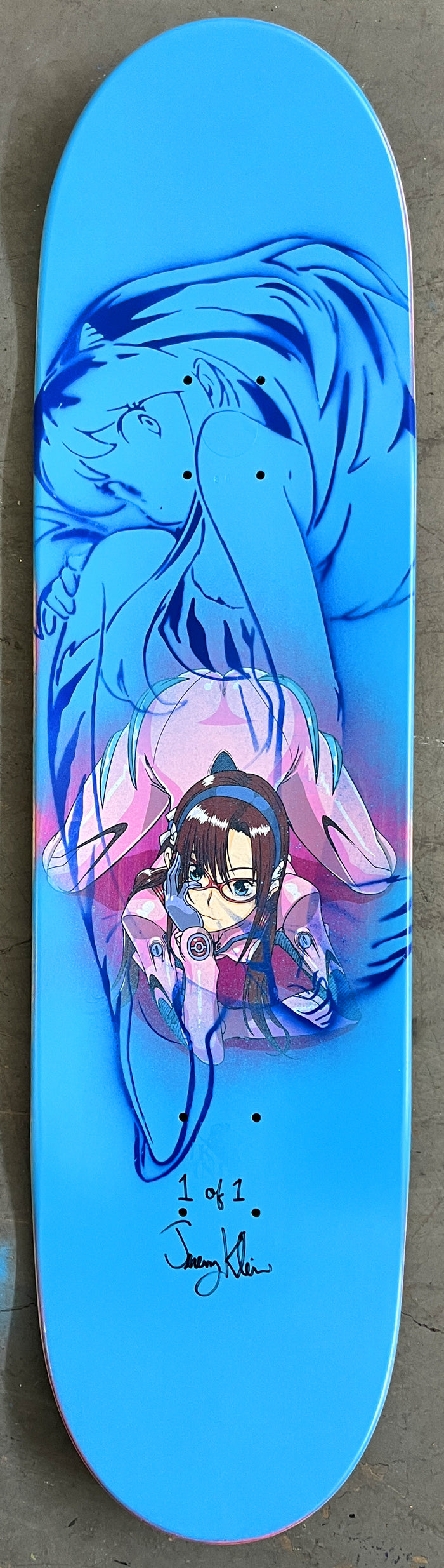 mari 8.25 X 32.25 BLUE GLITTER MIXED PROCESS SIGNED 1 of 1