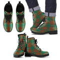 Menzies Green Ancient Tartan Leather Boots Footwear Shoes
