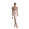 Mesh lace up waist bag hip dress