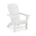 POLYWOOD Nautical Curveback Adirondack Chair with slatted back, wide armrests, and gentle curves for outdoor relaxation.