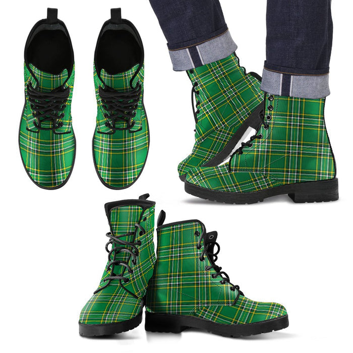 Neil Tartan Leather Boots