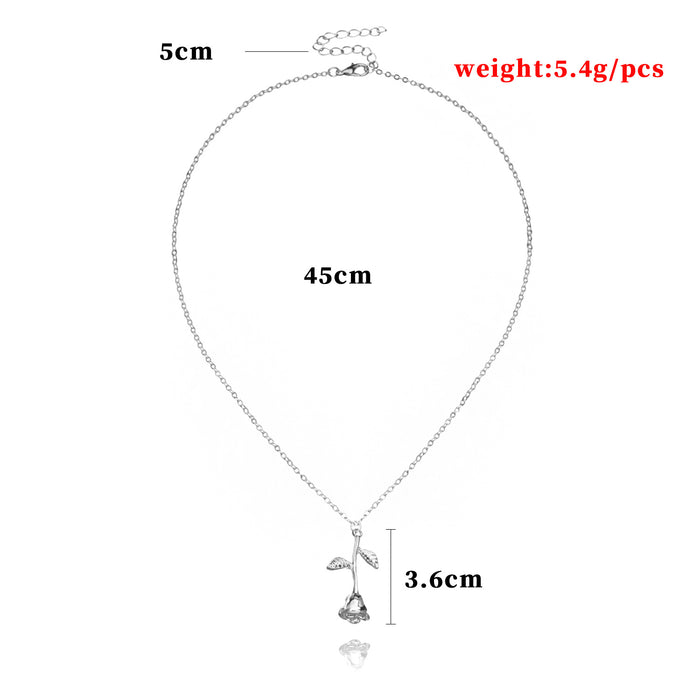 New Jewelry Exquisite Rose Pendant Necklace For Girlfriend Valentine's Day Gift