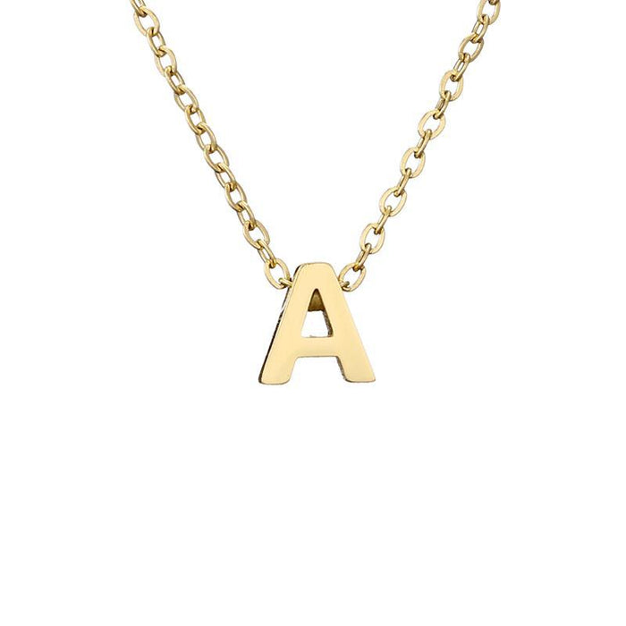 New Stainless Steel Gold-plated Clavicle Necklace Letter Pendant Jewelry