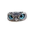 New Vintage Alloy Blue Eyes Owl Ring Adjustable Jewelry