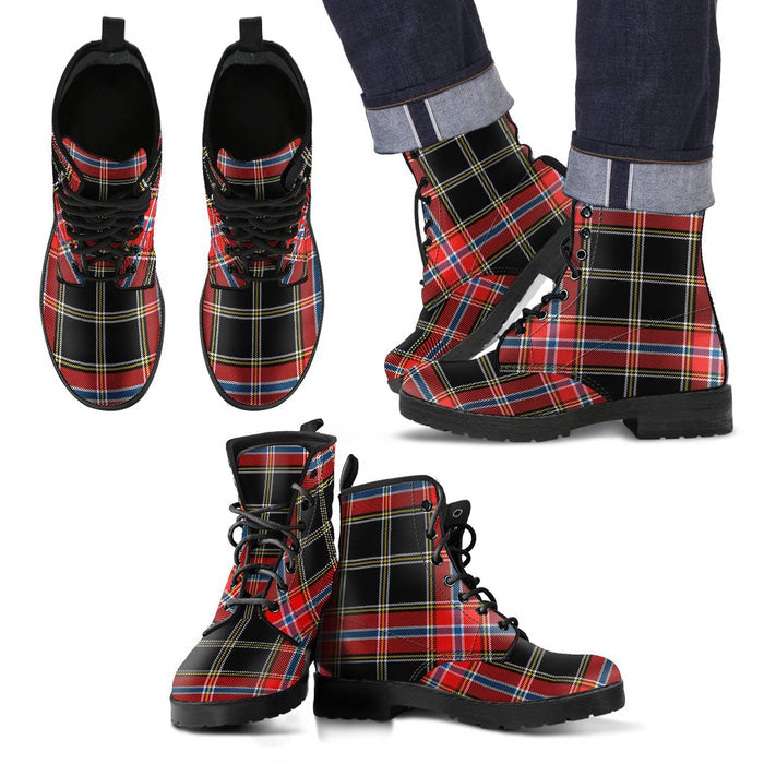 Norwegian Night Tartan Leather Boots Footwear Shoes
