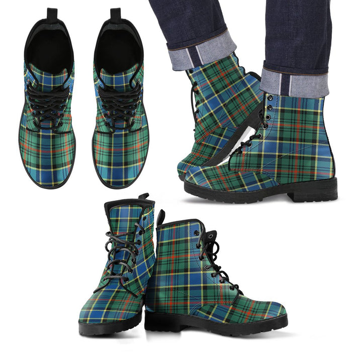 Ogilvie Hunting Ancient Tartan Leather Boots Footwear Shoes