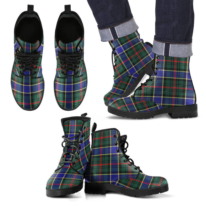Ogilvie Hunting Modern Tartan Leather Boots Footwear Shoes