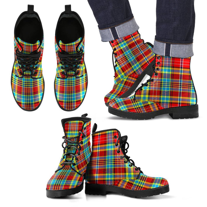 Ogilvie Tartan Leather Boots Footwear Shoes