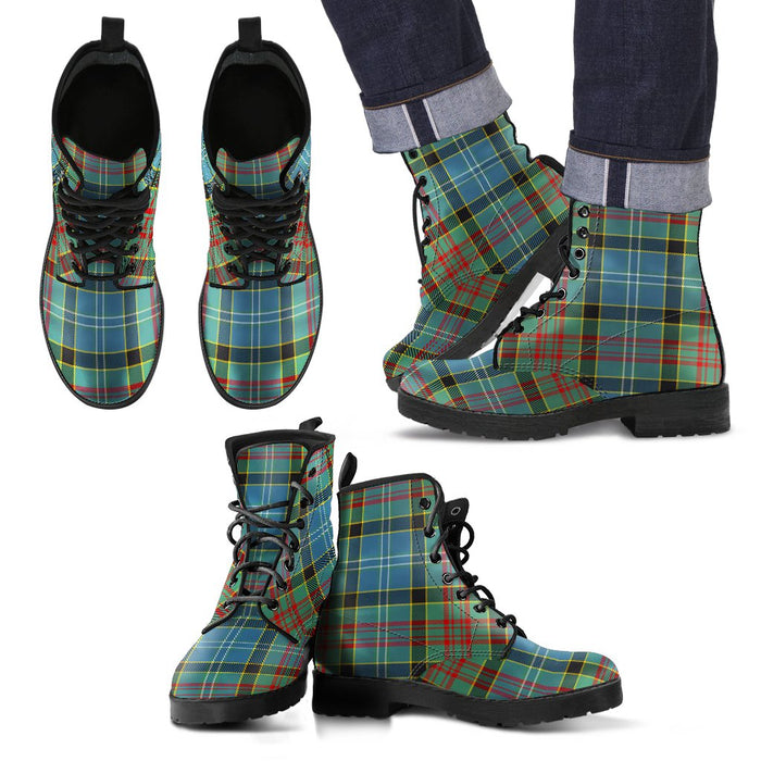 Paisley District Tartan Leather Boots Footwear Shoes
