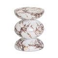 Pia Red Faux Marble Indoor/Outdoor Concrete Side Table